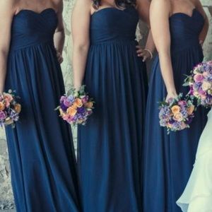 Bill Levkoff bridesmaid dress in navy